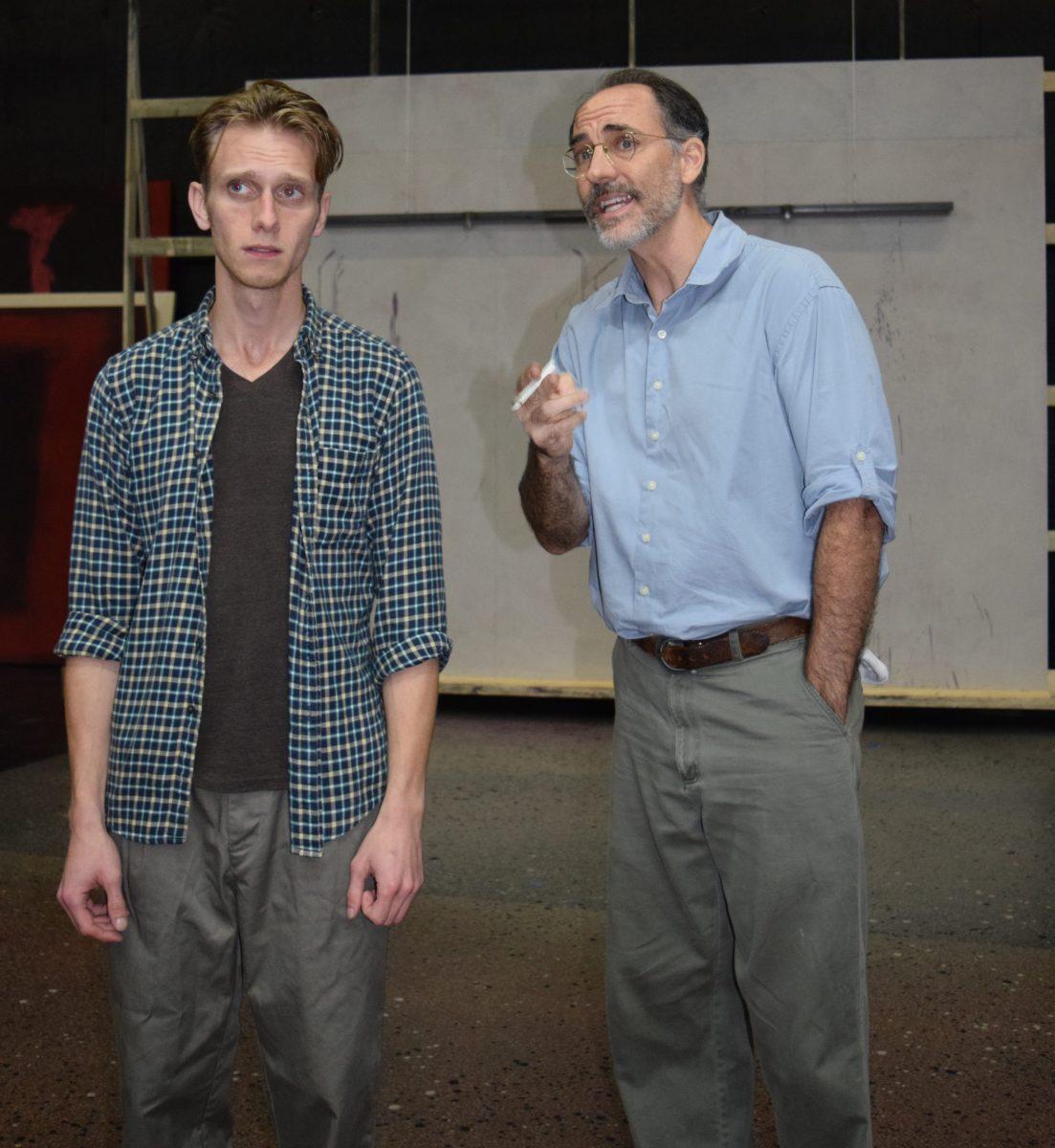 Dan Day and Tim Giles act out a scene in the play Red