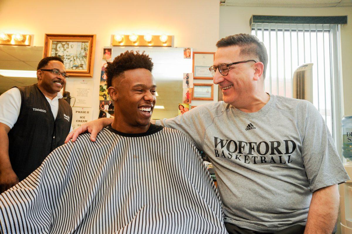 Samhat made a promise to forward Justin Gordon that if the basketball team advanced in the NCAA Tournament against Arkansas, he would get his hair box cut like Gordon’s. Wofford did not advance, but Samhat was still very proud of the team and kept to the spirit of his word.