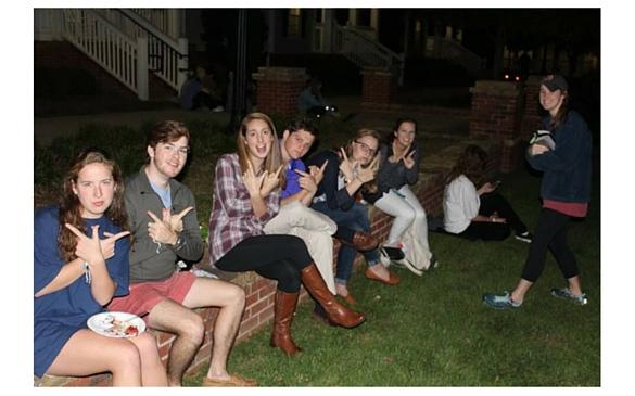 Students enjoy a movie night in Phase III, courtesy of Wofford Activities Council, to kick off homecoming weekend. Events like these are what kept campus relatively calm, according to RA Jonathan Franklin.