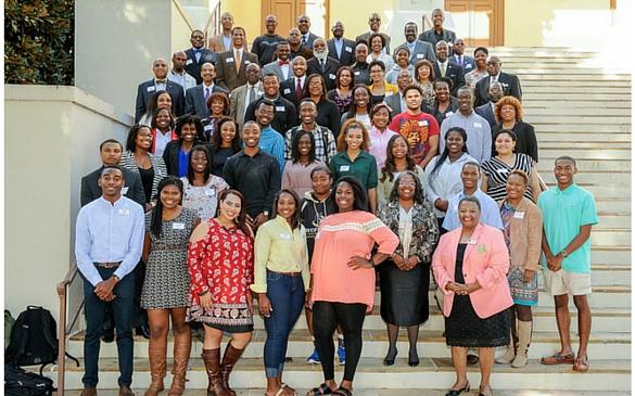 Current students and alumni who participated in this year’s Black Alumni Summit gathered over homecoming.