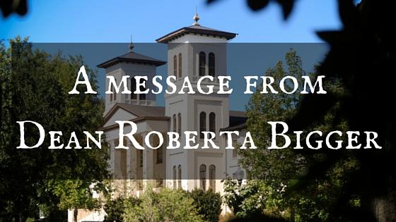 A message from Dean Roberta Bigger to the Wofford College community