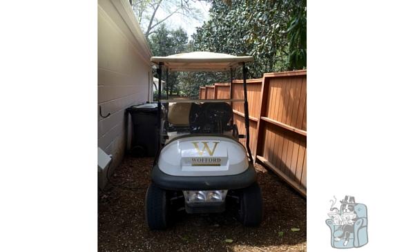Student golf carts will look the same as faculty carts, only without the Wofford emblem to allow for personalization.