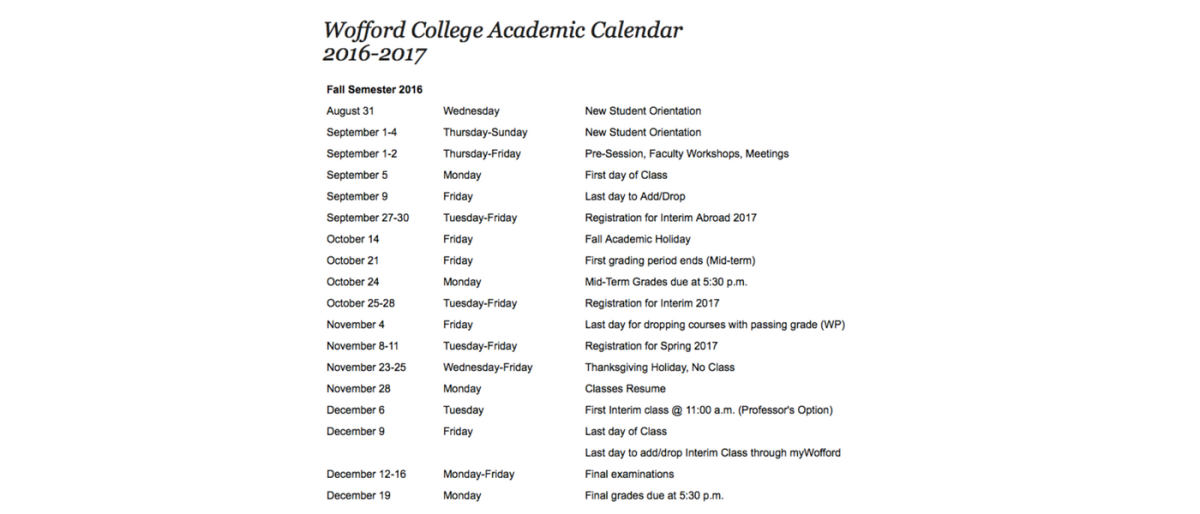 What’s up with the Academic Calendar?