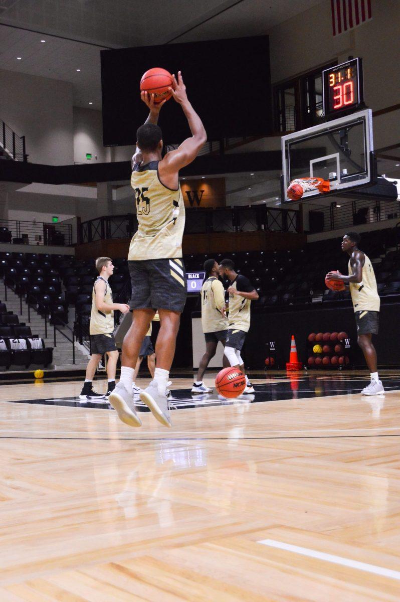 Wofford Forward Messiah Jones (25) rises for a jump shot during practice.
Photo courtesy of Maggie Royce.