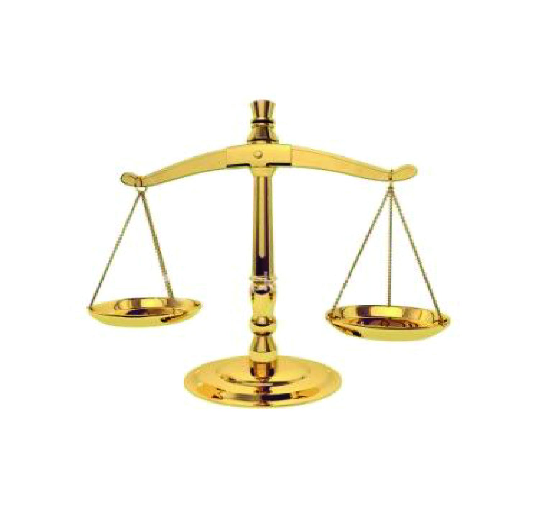 Golden colored decision scales 