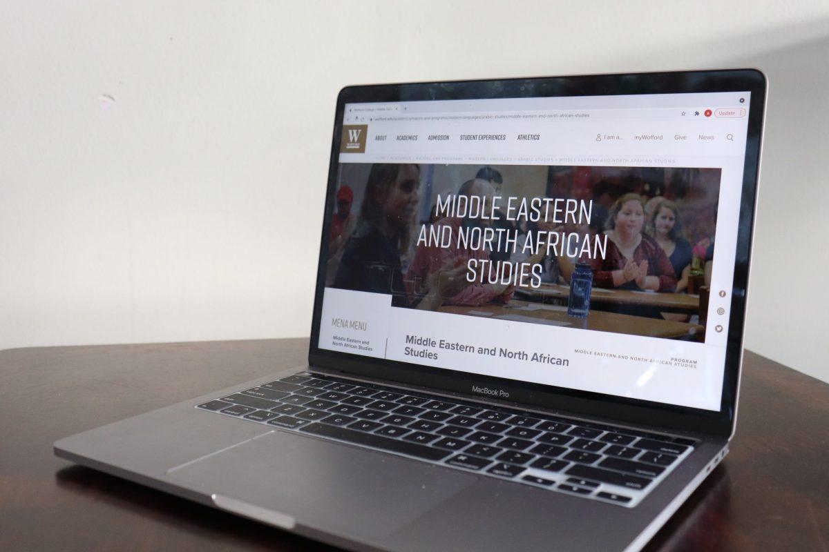 Wofford’s informational website about the MENA program. Photo courtesy of Anna Lee Hoffman.