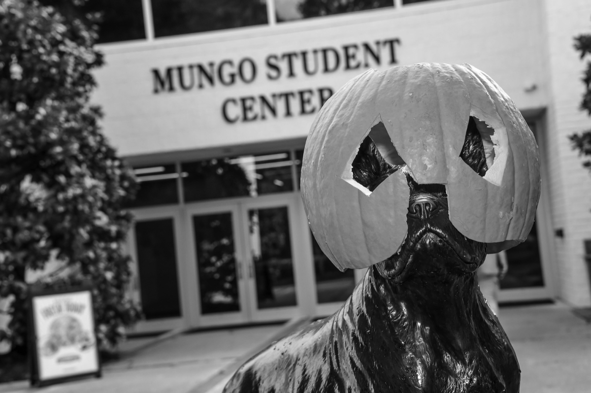 Photo courtesy of Mark Olencki
The Spooky Terrier Halloween statue. Halloween is celebrated everywhere by people dressing up in costumes, but sometimes costumes cross a line.