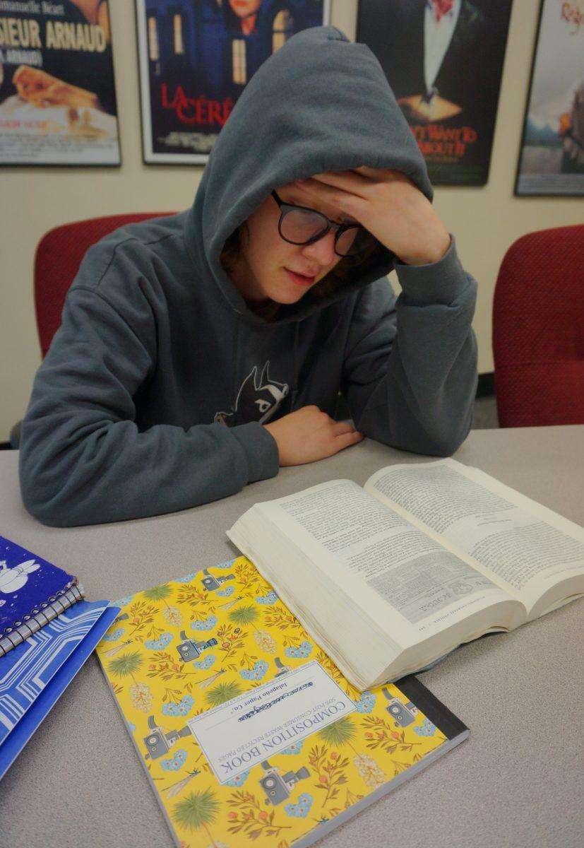 Photo by Paulina Veremchuk.
A worn-out Wofford student. Balancing school and social life has been different this semester with a more open campus.