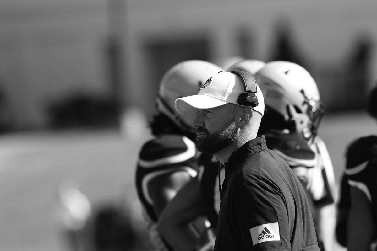 Photo courtesy of SmugMug.
Wofford football Head Coach Josh Conklin during a loss to Furman. The Terriers went 1-10 on the season, leading some to call for Conklin’s firing.