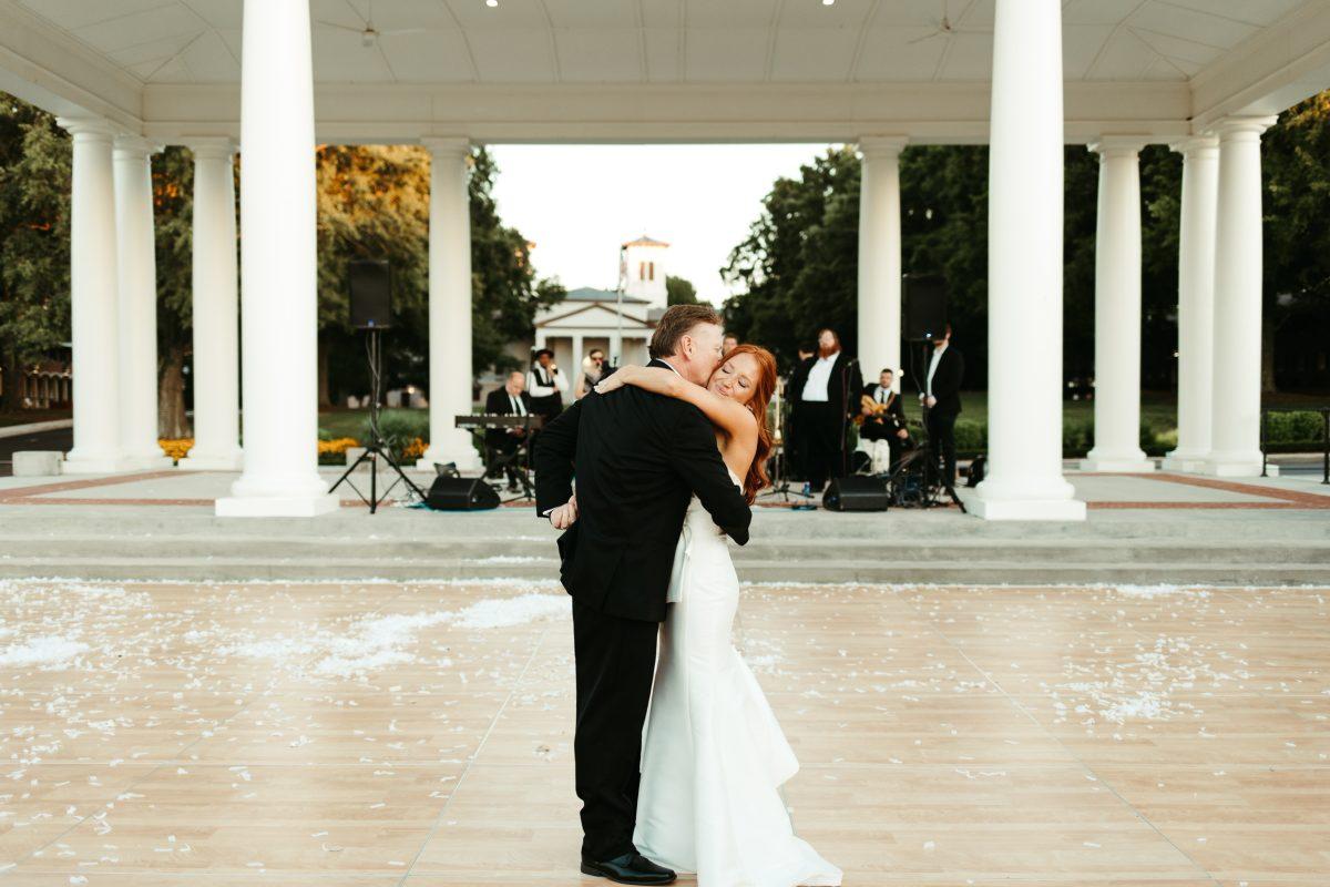 Field and Abigail Goodletts’ wedding and reception was held at Wofford College on June 18. The two Wofford graduates were the first in recent history to use the campus as a venue space. Photo courtesy of the Ten Oh Eight Company. 