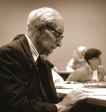 Sandor Teszler, Holocaust survivor and campus fixture. Wofford’s library is named in his honor.
Photo courtesy of Wofford Archives