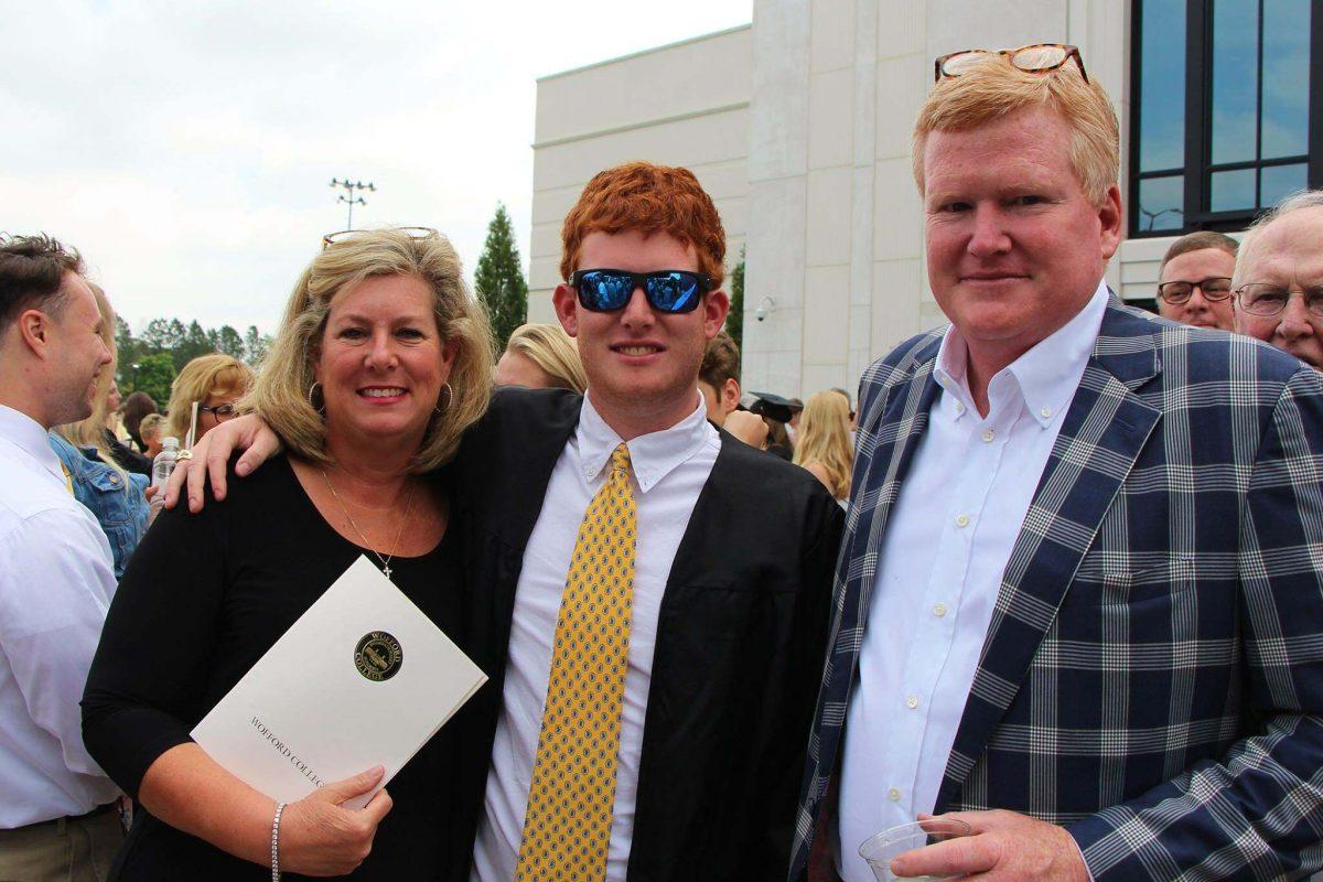 Photo courtesy of FITSNews -
Pictured is Buster Murdaugh with his late mother Maggie and father Alex at his 2018 graduation from Wofford College.