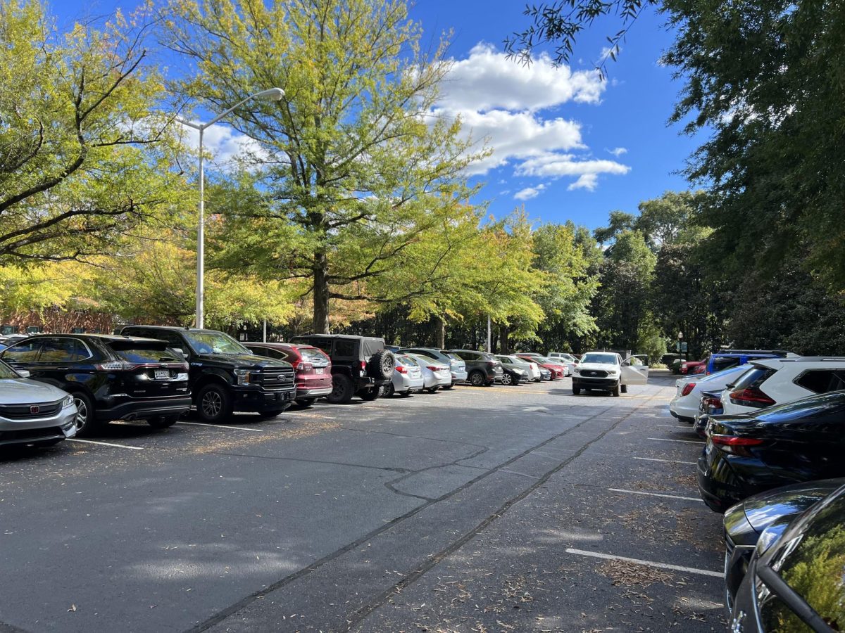 Packed parking lots like this have become a common sight on Woffords Campus in recent weeks. 