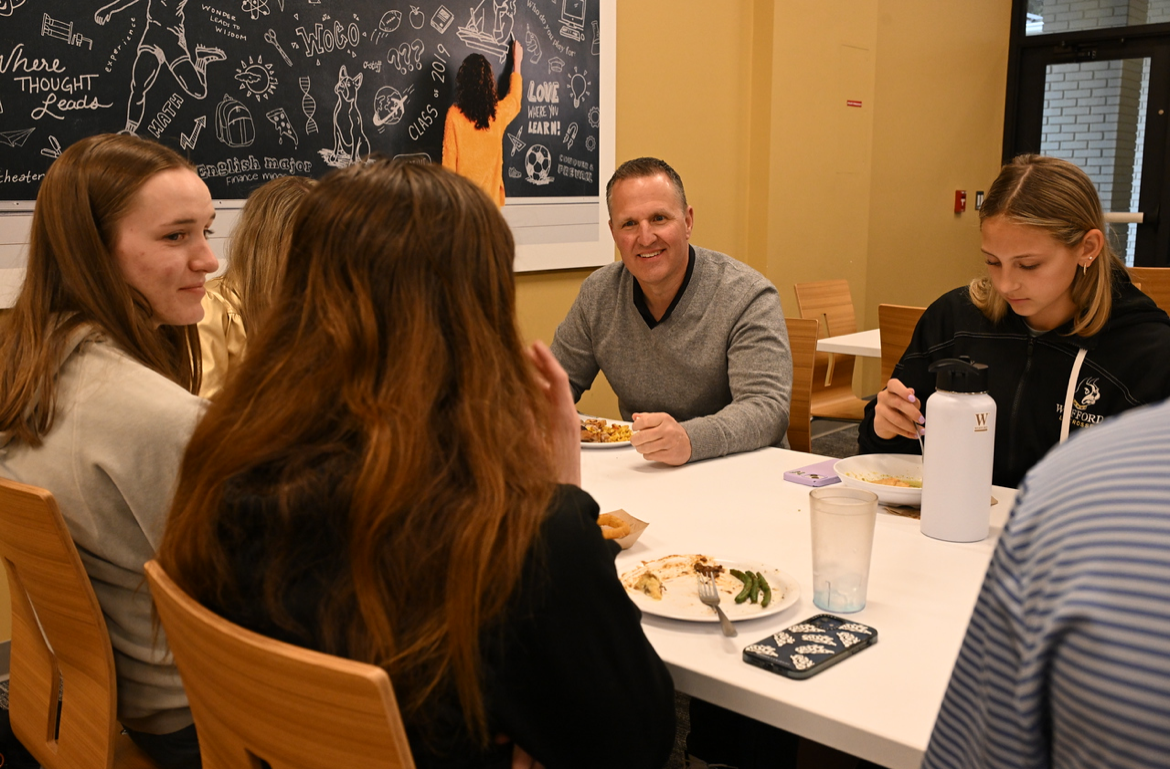 Scott Kull, Wofford’s new Athletic Director, met with student athletes for lunch.