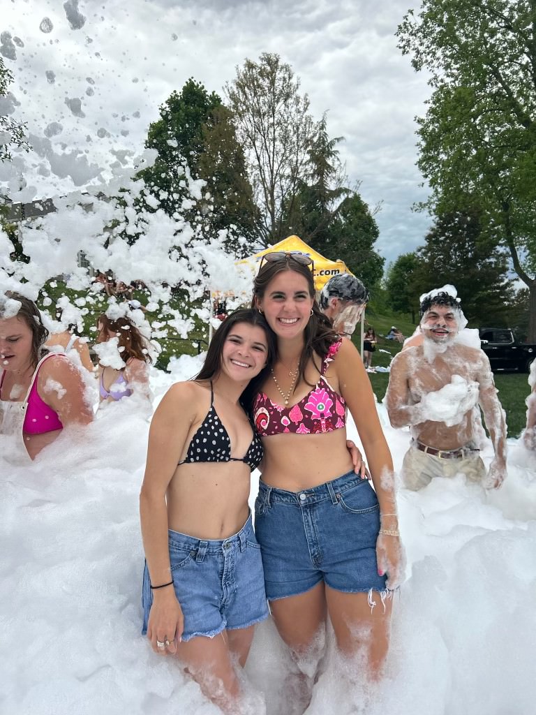 Cammille Tericina ‘26 Ava Cox ‘27.
Students enjoy the bubbles at spring fest this year! The event was yet again a success! 