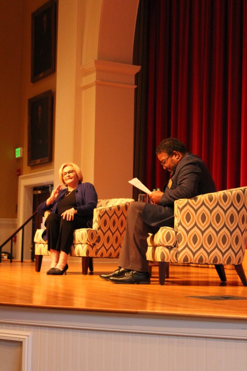 On Monday, October 21st, Wofford College hosted a discussion with former US Senator Claire McCaskill. Claire McCaskill and Dr. Wayne Prewitt discussed the Future of American Democracy in Leonard Theater. 