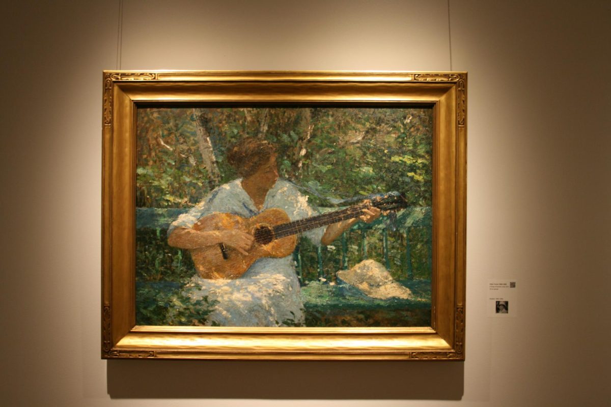 This beautiful work titled “A song of summer” is one of many on display in the Ros. 