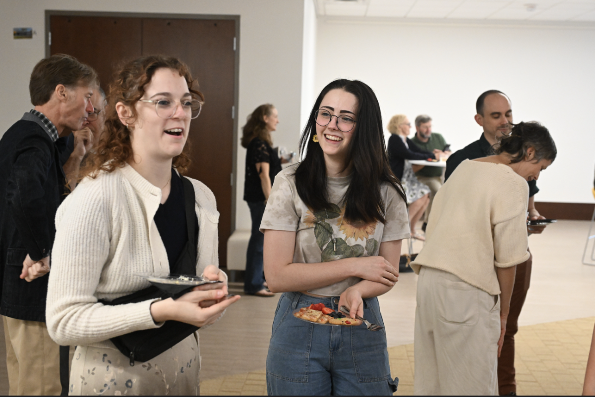 Anneka Brannon ‘26 and Evie Walker ‘27 discuss the importance of art and creativity. The panel allowed students
and faculty alike to discuss important topics within the arts.