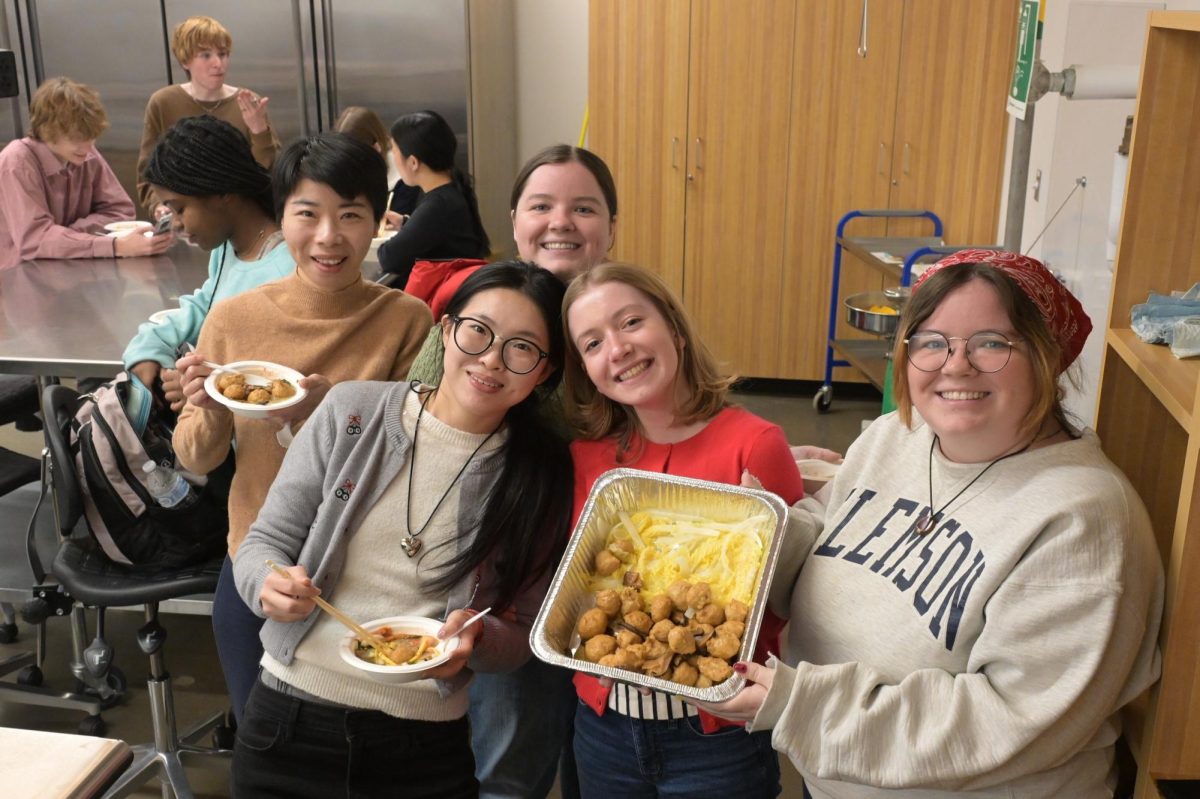 Students cook and enjoy rice cakes in the food lab. Wofford’s Chinese Department hosted a cooking night to celebrate the Chinese New Year.
